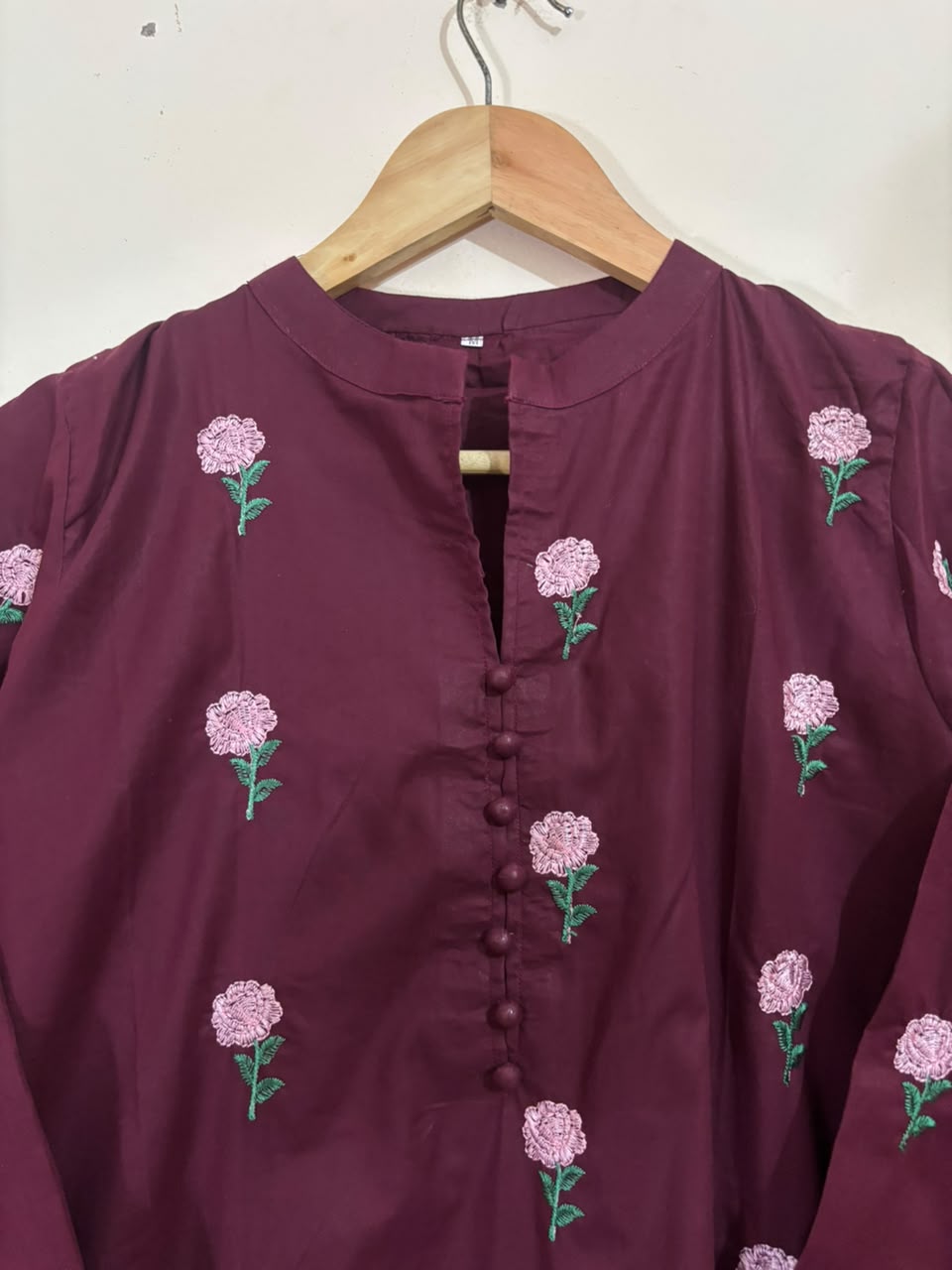 3pc Mehroon Embroidered