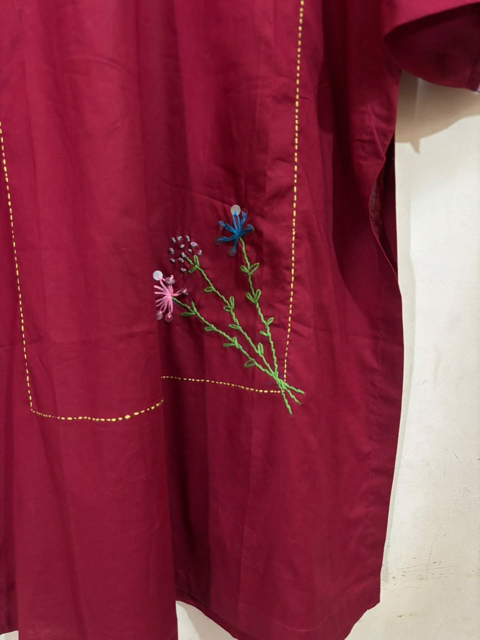 Mehroon Hand Embroidered
