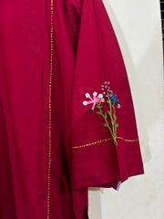 Mehroon Hand Embroidered