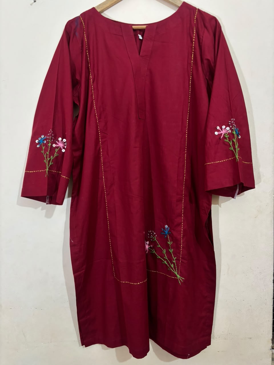 Mehroon Hand Embroidered