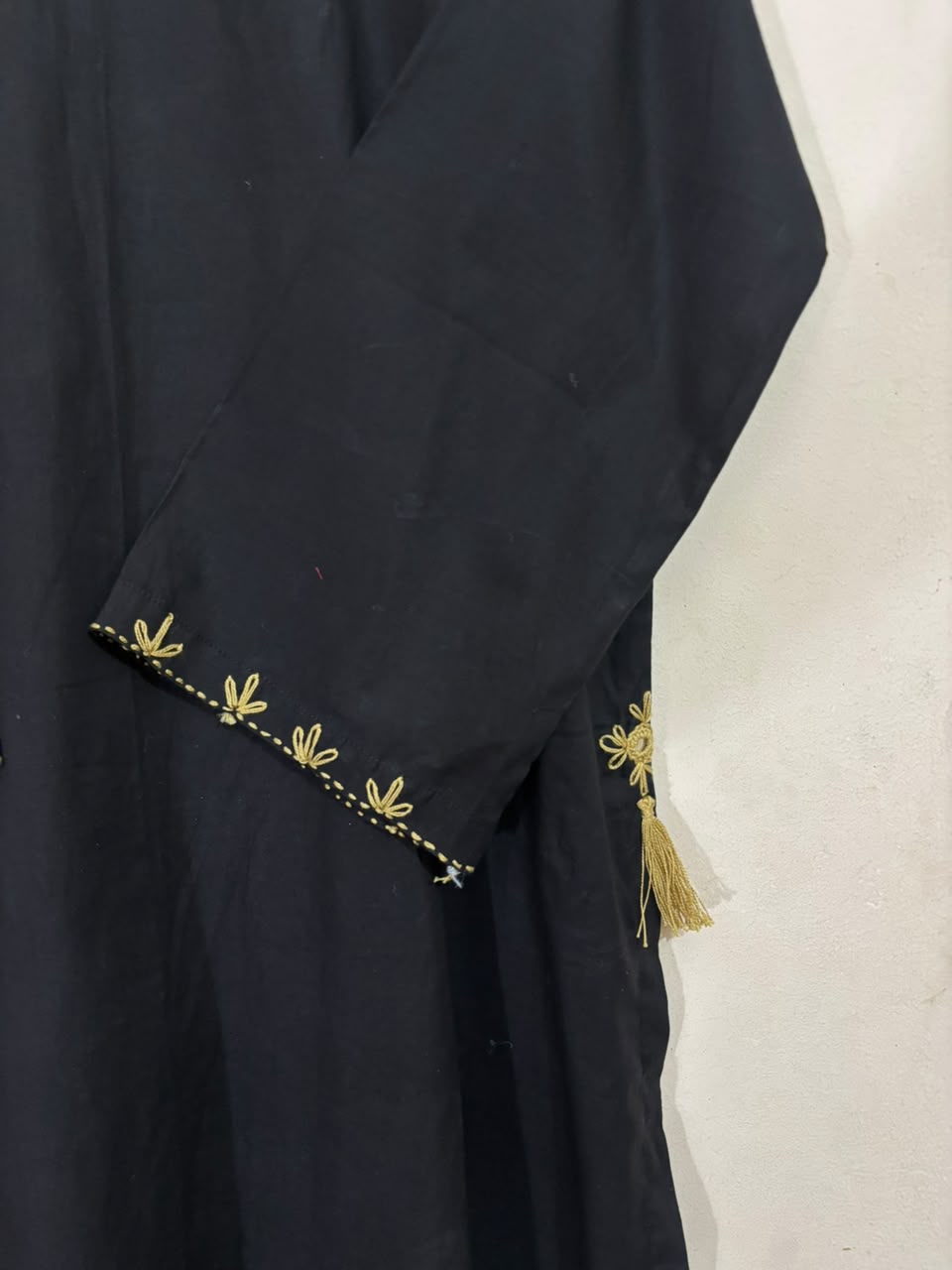 Black Hand Embroidery - Long Length
