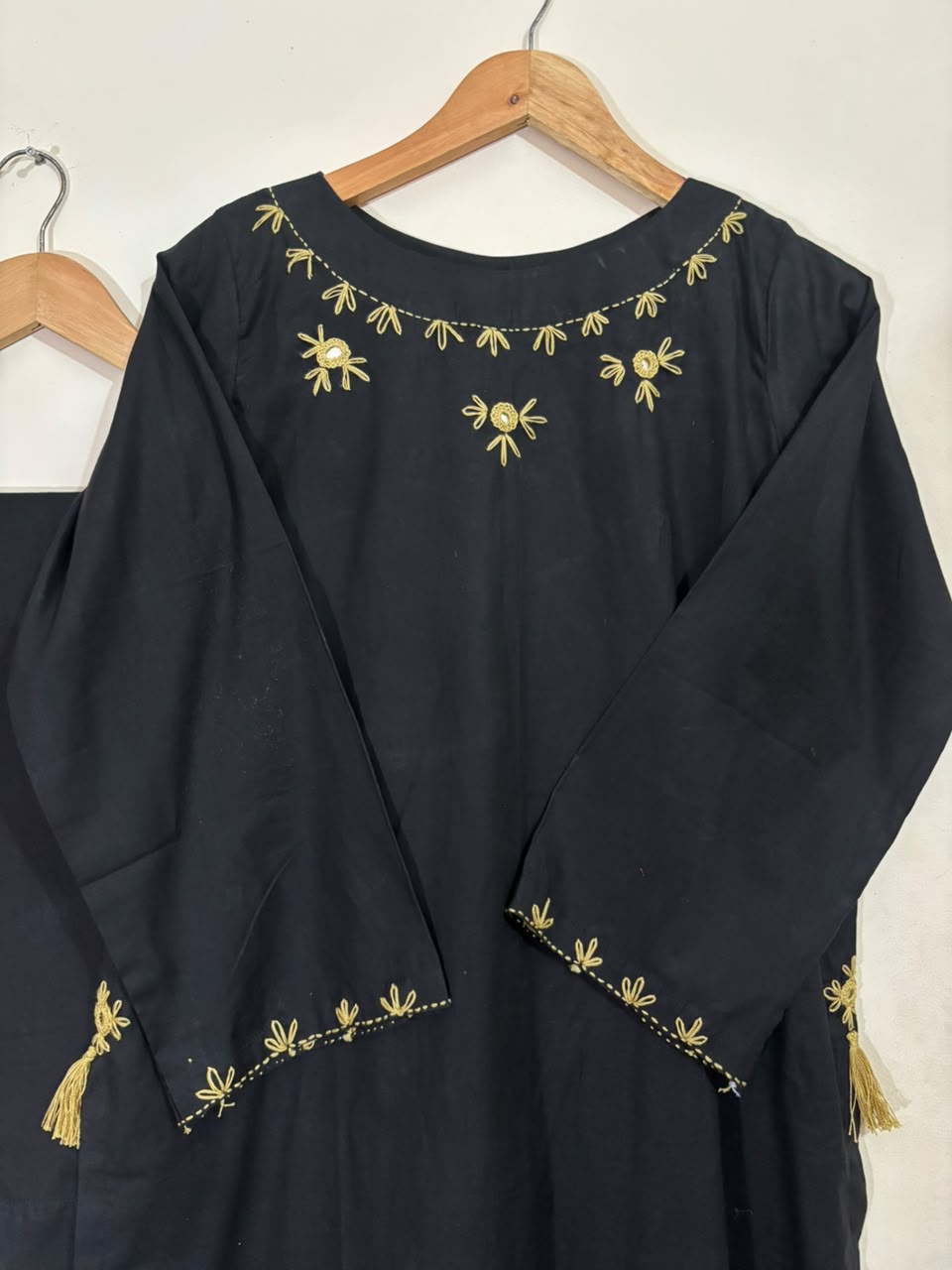 Black Hand Embroidery - Long Length