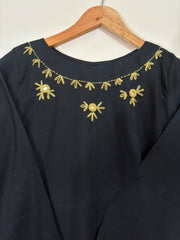 Black Hand Embroidery - Long Length
