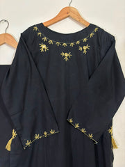 Black Hand Embroidery - Long Length