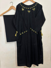 Black Hand Embroidery - Long Length