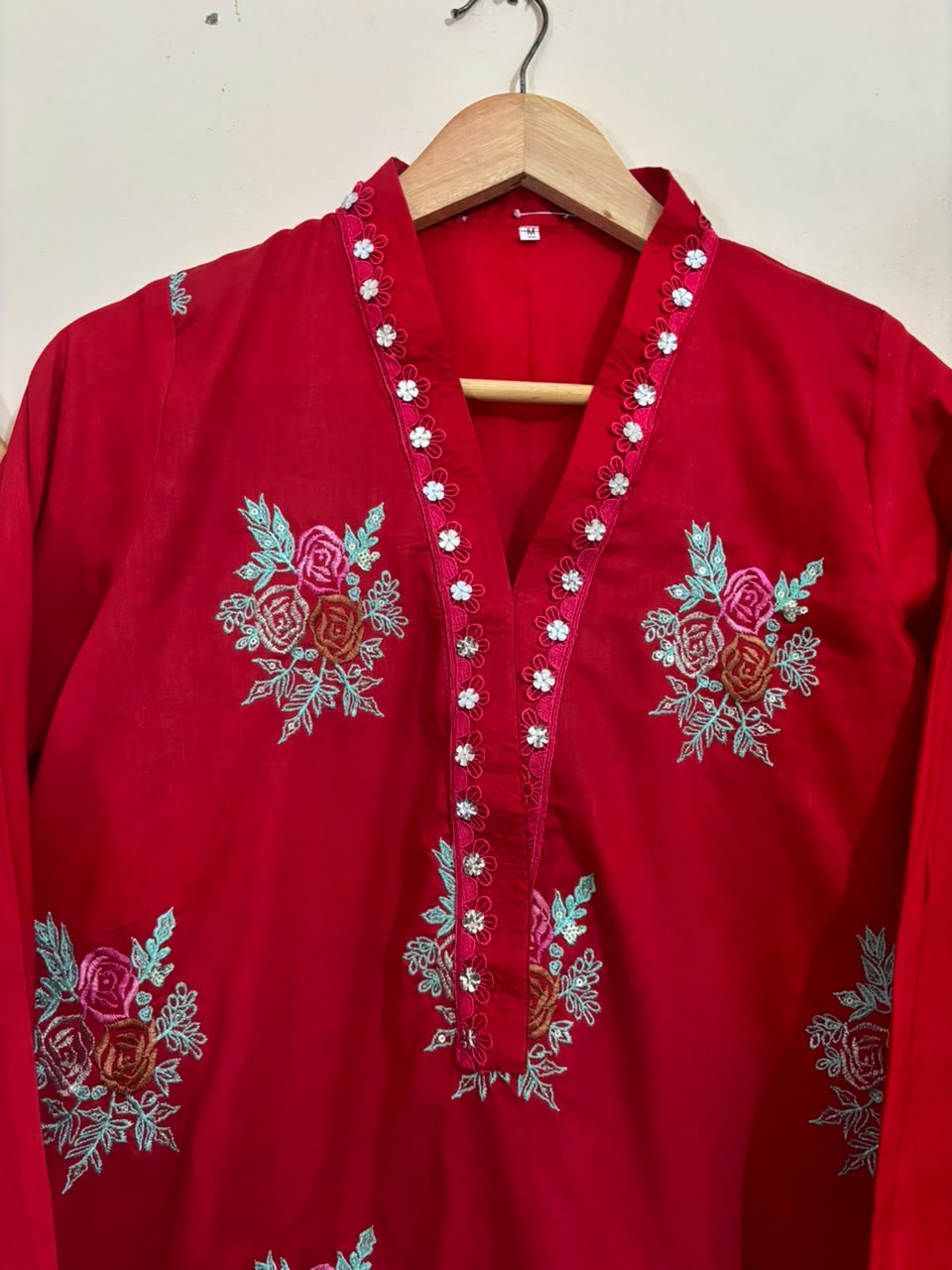 Blood Red Bunch Embroidered - Long