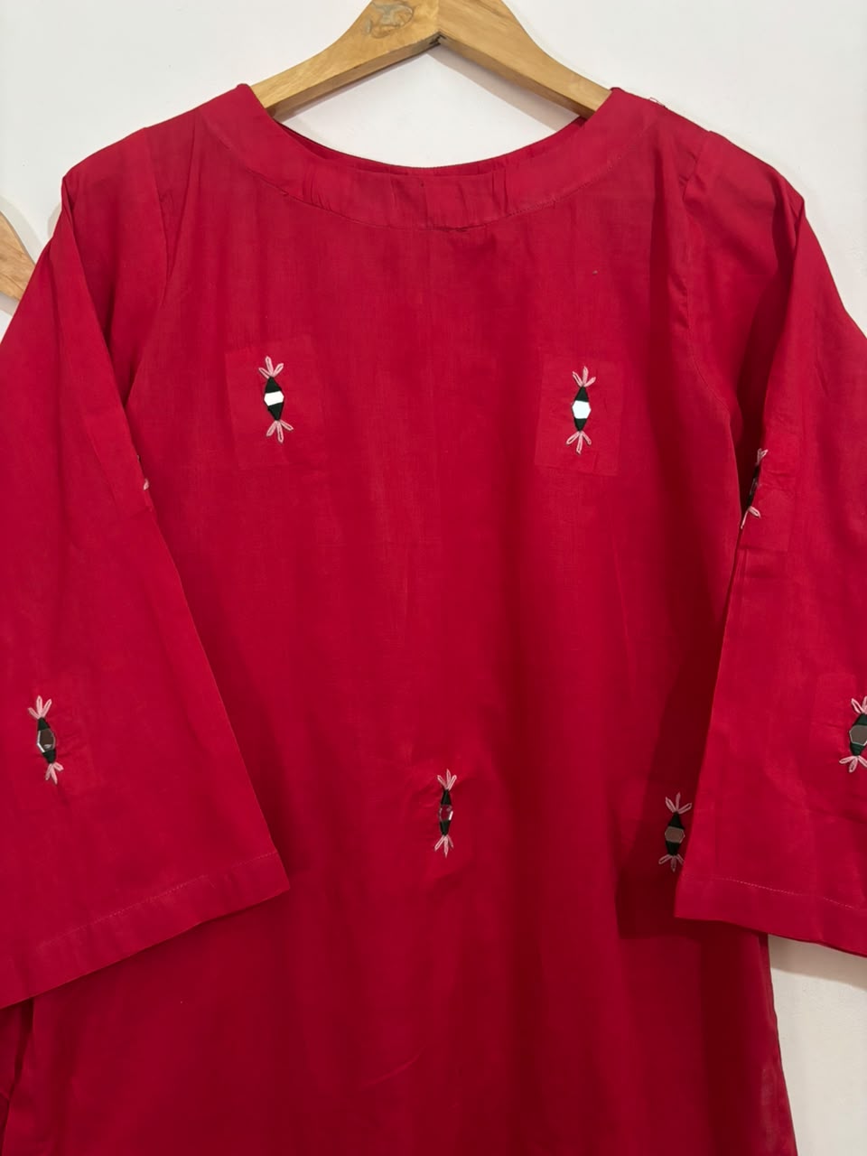 Red Hand Embroidered 2pc
