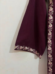 3pc Mehroon Embroidered