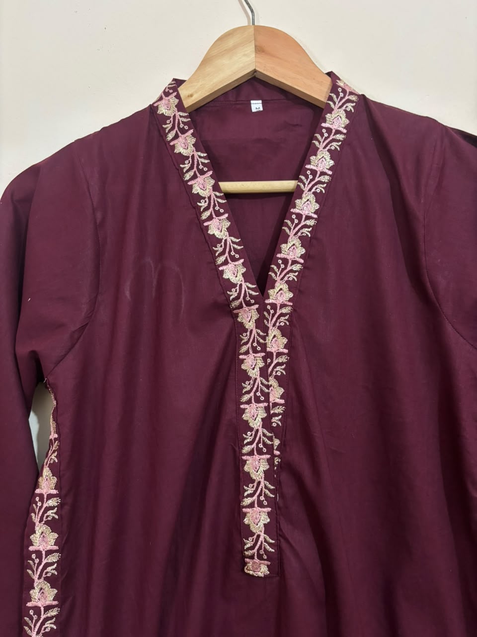 3pc Mehroon Embroidered