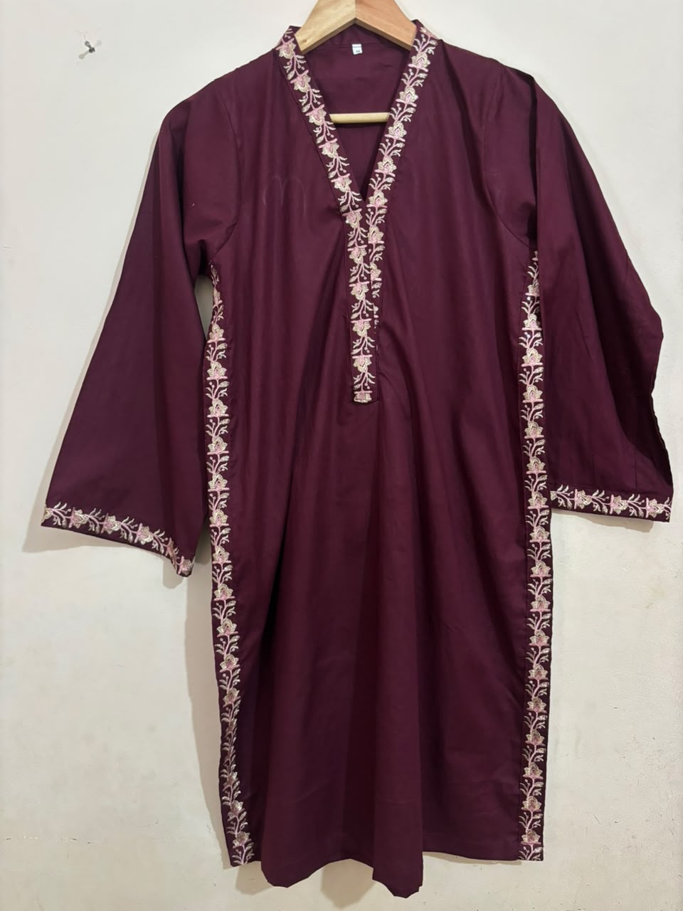3pc Mehroon Embroidered