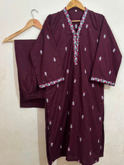 Mehroon Embroidered 2pc/3pc