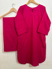 Pink Solid With Plazo