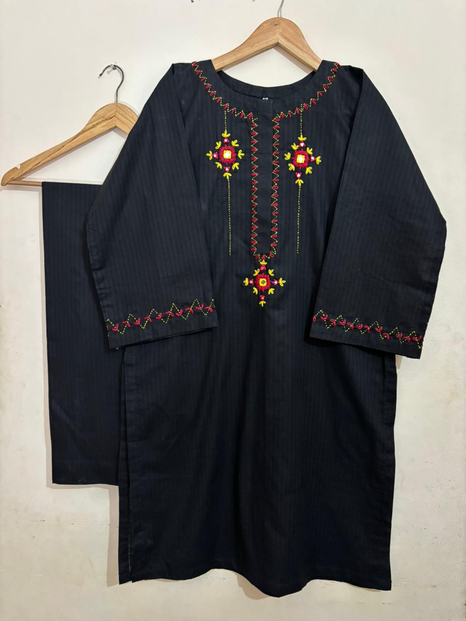 2pc Cotton Lawn Hand Embroidery Dress